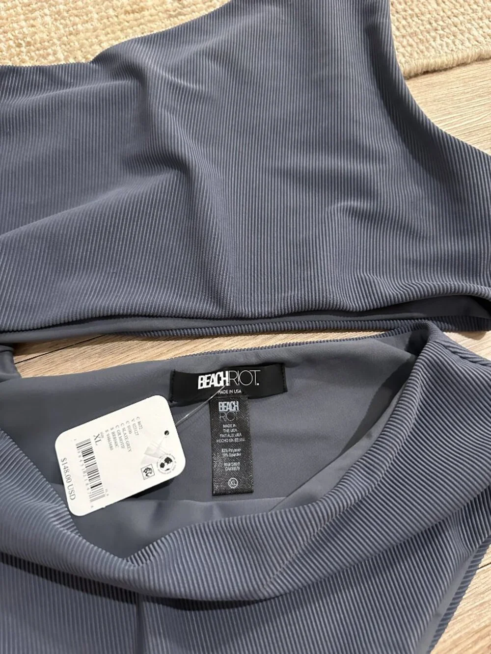 BEACH RIOT Anthropologie Celine One Piece in Slate Grey Size X-Large NWT